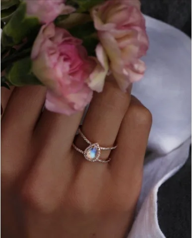 

2021 New Trendy Gold Silver Color Pear Fashion Ring Africa For Girl Lovers Love Party Gift Jewelry Wholesale R5406
