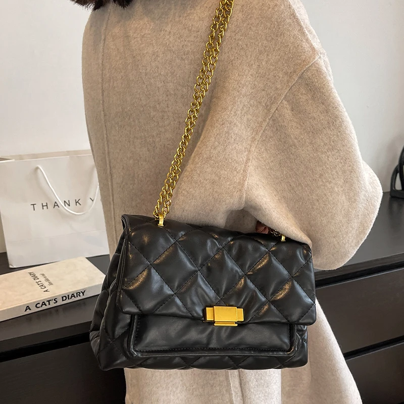 

High Quality Women Small Pu Leather Chain Shoulder Messenger Bag Designer Ladies Crossbody Bags for Women Casual Tote Travel Bag