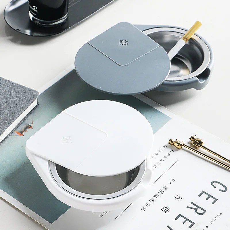 

Ashtray Detachable and Easy To Clean Stainless Steel Ashtray Under The Table Indoor Sticky Table Bottom Rotating Ashtray Glass