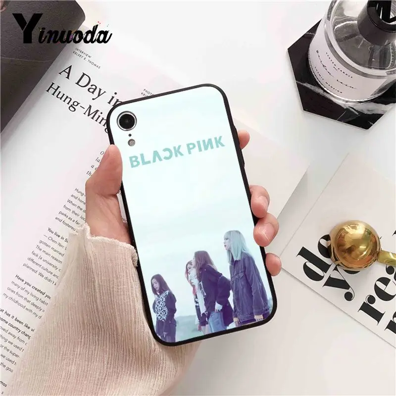 Yinuoda KPOP Черный Розовый JISOO JENNIE ROSE LISA Красочный милый чехол для телефона iPhone 8 7 6S X XS