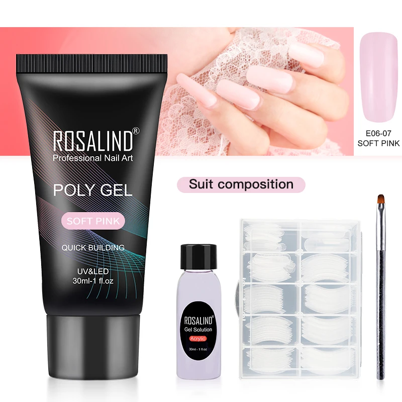 RE-2GELS2TOOLS-16 ROSALIND поли набор гель-лаков для ногтей для дизайна ногтей расширение строительный гель для маникюра полигель набор для ногтей лак - Цвет: RE-2GELS2TOOLS-16