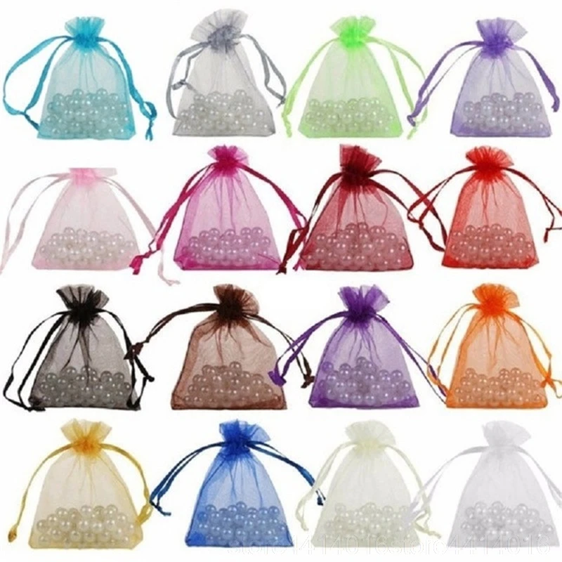 

50 jewellery bags packaging organza bag 7x9 9x12 10x15 13x18 17x23cm gift bag organza wedding decoration bag
