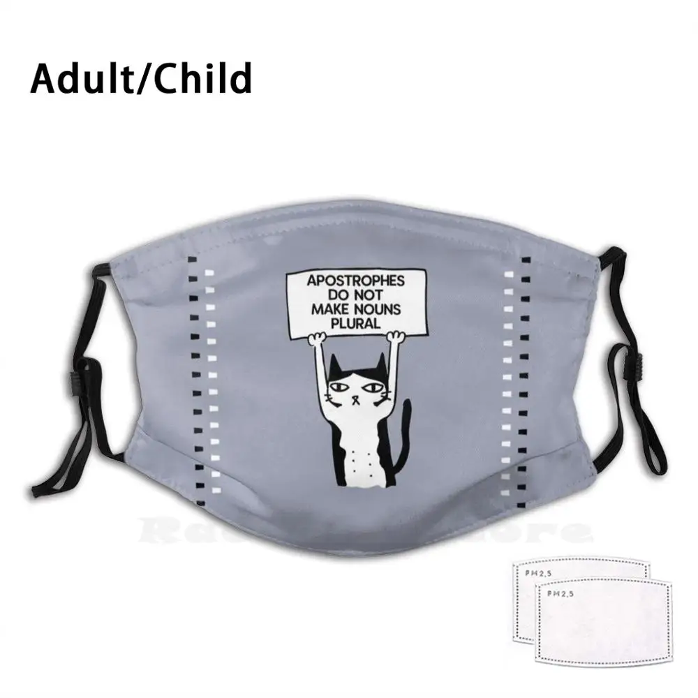 Апострофы не делают плюшевые кошки синие серые смешные принты многоразовые