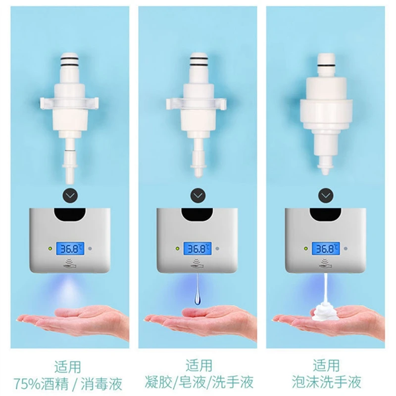 

1200Ml High Performance Non-Contact Hand Soap Dispenser with Infrared Thermometer for Kitchen, Bathroom, EU Plug
