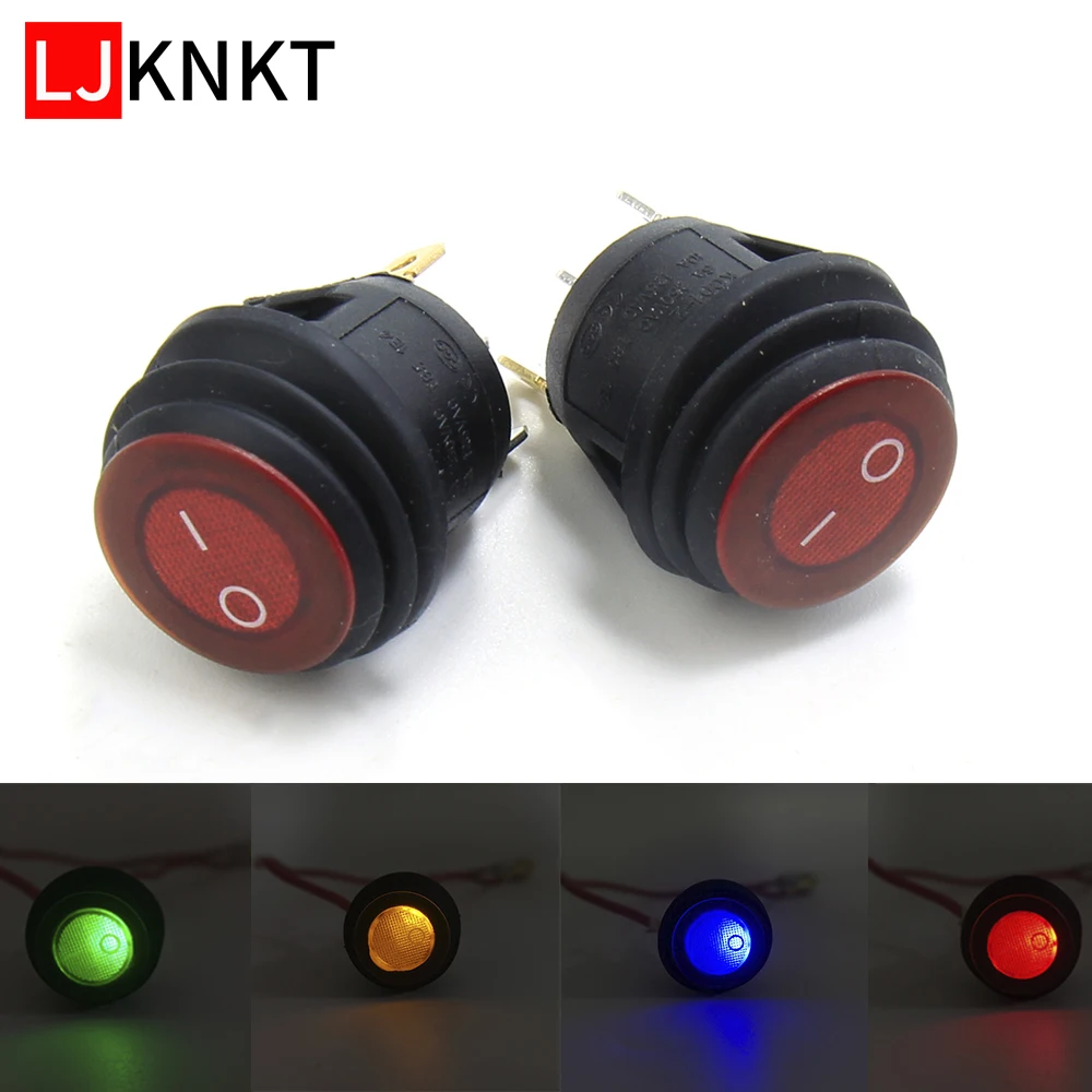 10PCS 6A 250VAC Waterproof Round Ship Rocker Switch KCD1 LED Light 2 Position 3 Pin 10A 125VAC SPST | Обустройство дома