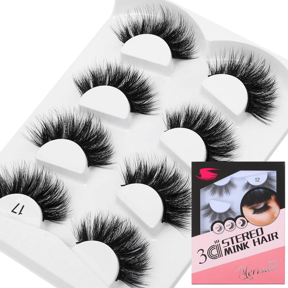 4 пары Длинные Накладные ресницы из меха норки|Накладные ресницы| |