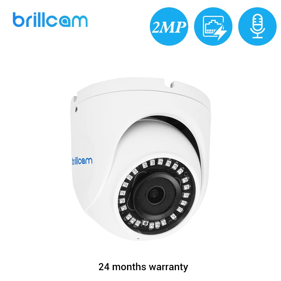 Brillcam POE IP Камера открытый 2MP HD IR CCTV s купол H.265 с 2 8 мм домашней безопасности для дома