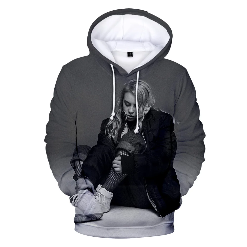 Модный дизайн Billie Eilish 3D толстовки Толстовка для мужчин и женщин Billie Eilish толстовки с капюшоном осенне-зимняя одежда куртки