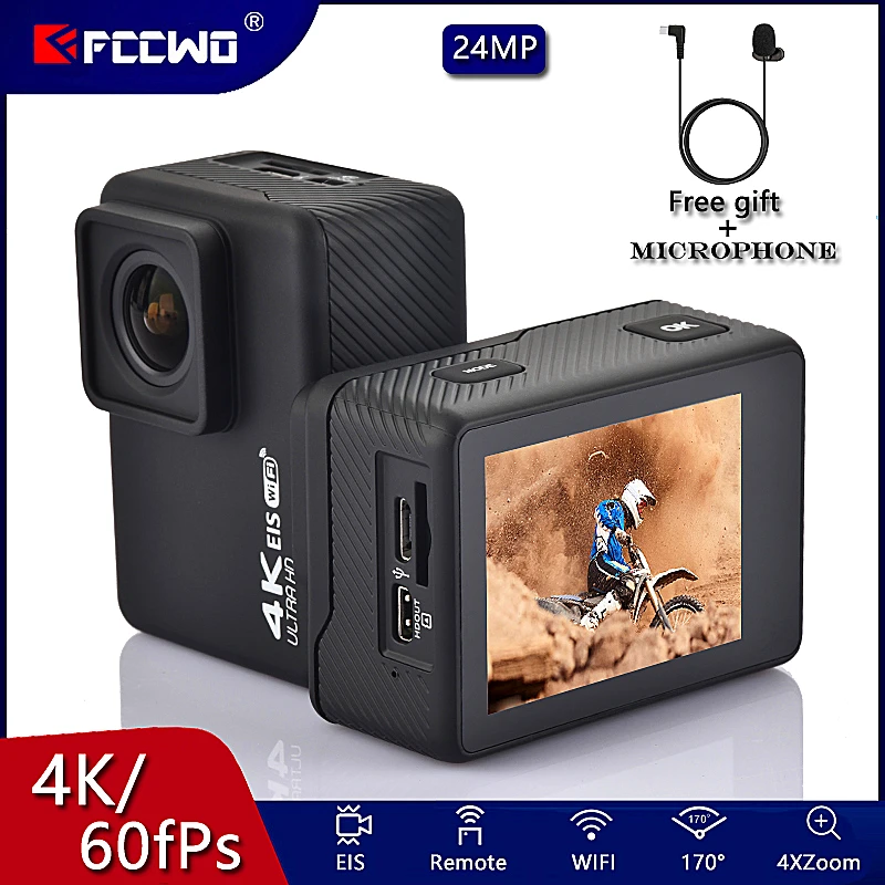 H10 EIS Противоударная Экшн камера Ultra HD 4K / 60fps WiFi 2 0 &quot170D Подводная