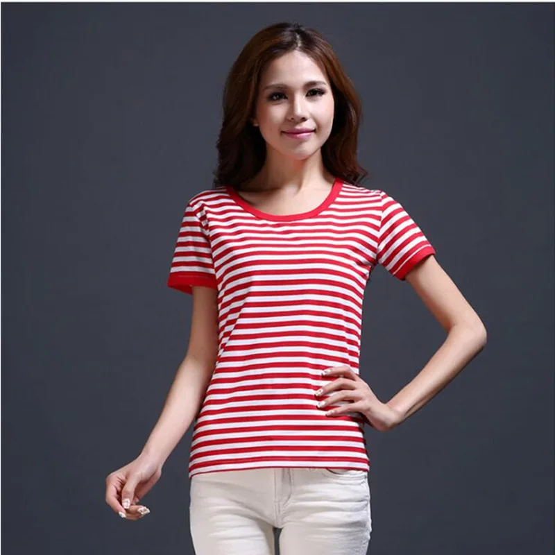 woman red Костюм для пар, большие размеры,, модные полосатые футболки для мужчин, новые летние рубашки для мужчин s, повседневная мужская футболка, S-4XL - Цвет: woman red
