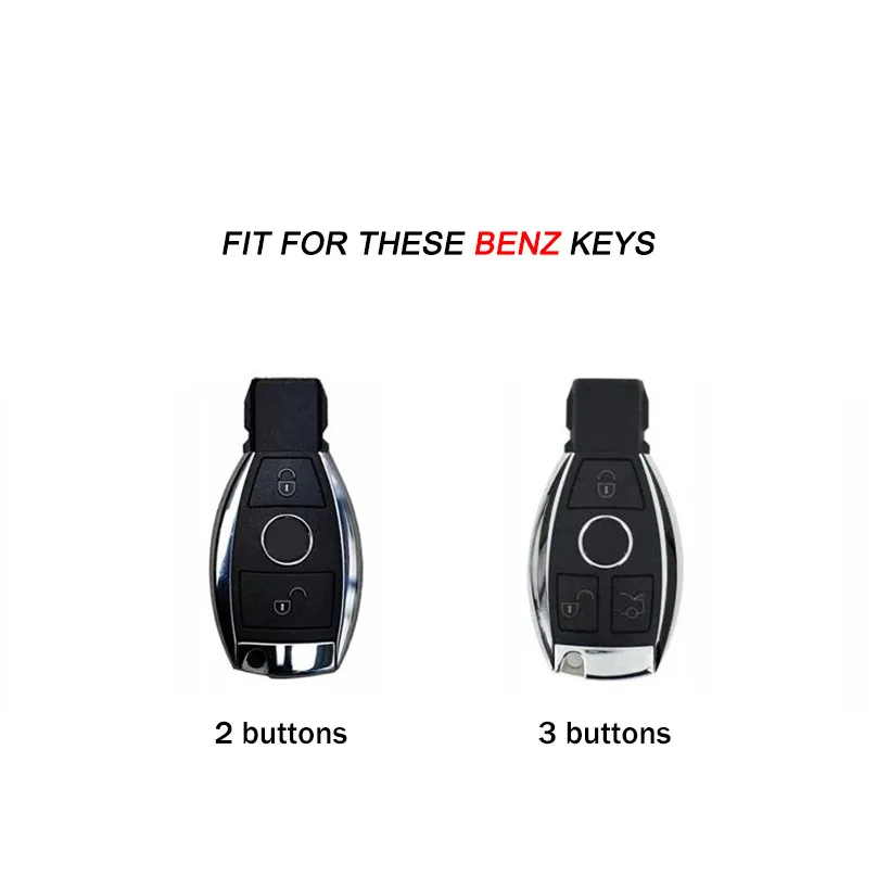 

2 3 Buttons Leather Remote Key FOB Cover For Mercedes-Benz W203 W210 W211 W204