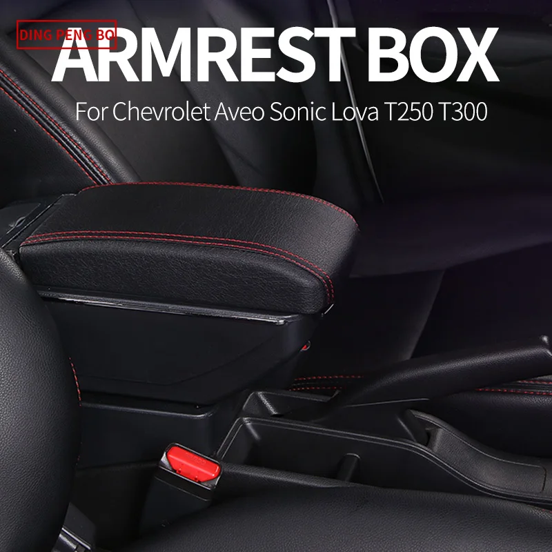 

Armrest Box Central Store Content Storage Box Cup Holder Car-Styling Car Accessories For Chevrolet Aveo Sonic Lova T250 T300