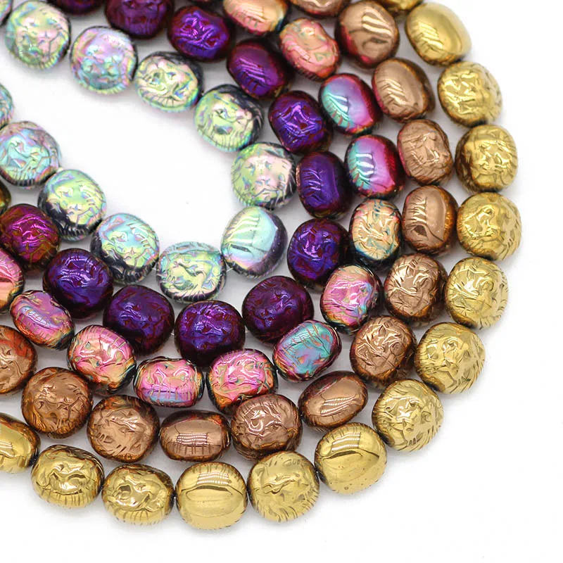 

Natural Stone Blue,Gold Color Lion Head Hematite Beads 10MM 20pcs Spacer Loose Beads For Jewelry Making Diy Bracelet Accessories