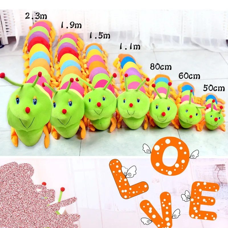 Красочная длинная Когнитивная плюшевая кукла-червяк 50 см мягкая подушка-червяк