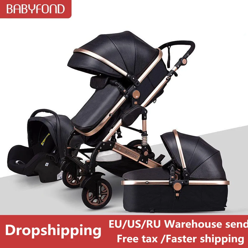 Прямая поставка детская коляска 3 в 1 Babyfond с высоким ландшафтом