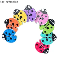 100pcs ladybug wood apparel sewing buttons for clothes scrapbooking decorative beetle crafts needlework diy accessories