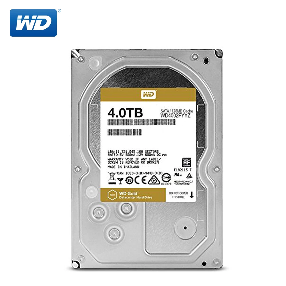 Western Digital Gold NAS жесткий 4 ТБ корпоративный диск Сетевое хранилище 3 5 &#x277200 об/мин SATA3