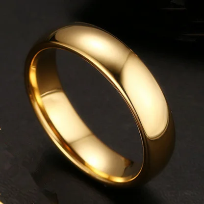 6mm Gold 4 мм 6 мм серебряные кольца из нержавеющей стали 316L кольца из титановой стали для женщин и мужчин - Цвет основного камня: 6mm Gold