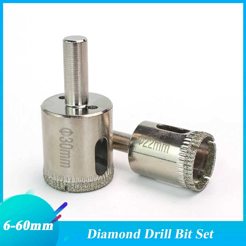 

1 шт. сверла для отверстий для электроинструментов 6 мм-60 мм набор сверл из быстрорежущей стали с алмазным покрытием для плитки мрамора стекла керамики