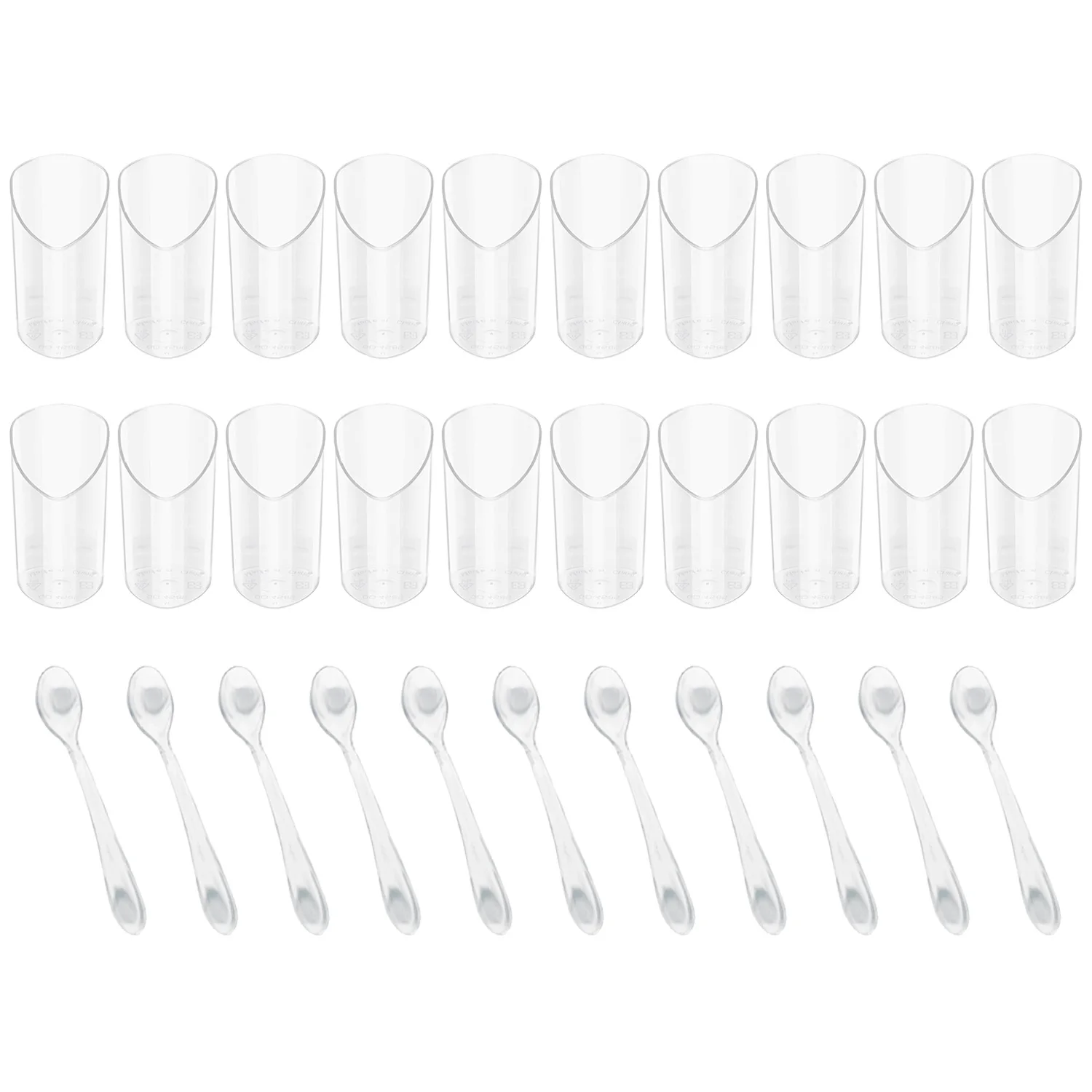 20 шт. мини десертные чашки прозрачная пластиковая сервировочная чаша с ложками