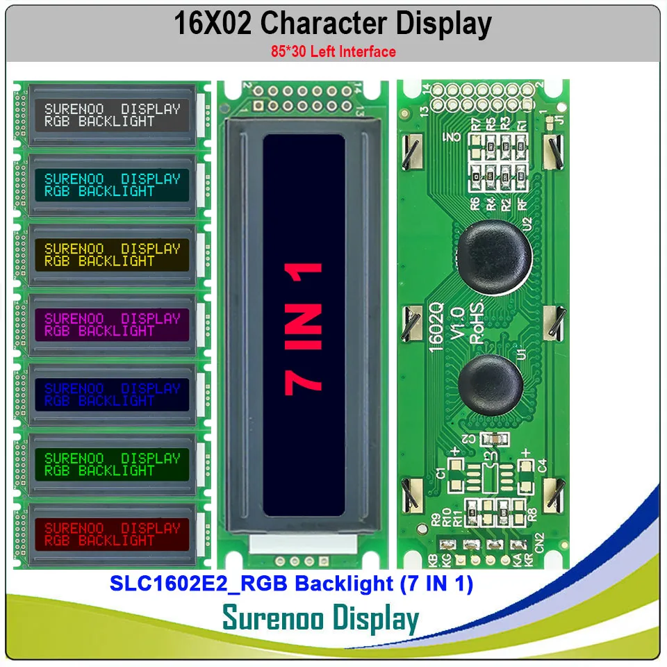 Left Interface 162 16X2 1602 Character LCD Module Display Screen LCM Yellow Green Blue with LED Backlight images - 6