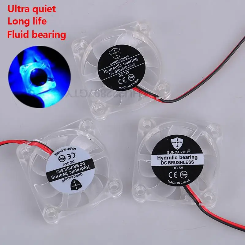 

4010 DC 5v 12v 24v Cooling Fan LED Iight Emitting Hydraulic Bearing 2pin
