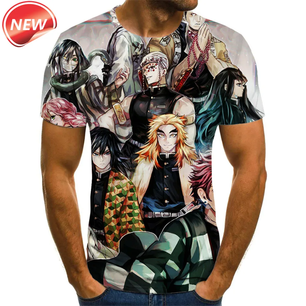 

Kimetsu No Yaiba Anime Shirt For Men Manga Demon Slayer T-Shirts Camisetas Hombre Ropa Clothing Camisa Masculina Verano Roupas