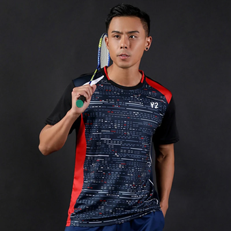 Women Badminton Quick Drying Breathable Lightweight Short Sleeve T Shirt Table Tennis Sportswear Men Training Suits Tops -40