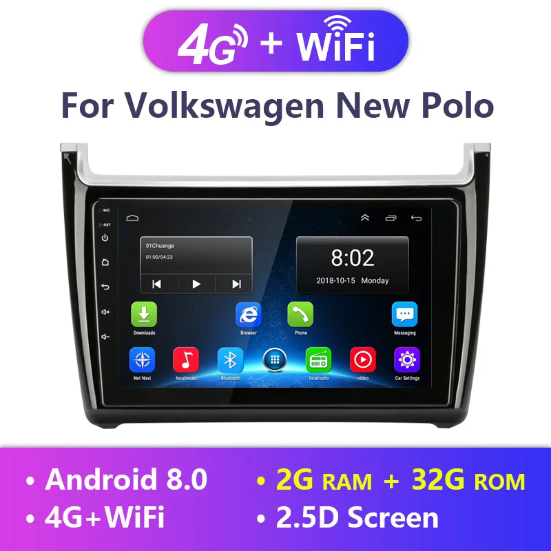 4G WIFI Car Radio Vtopek " автомобильный радиоприемник для Volkswagen Polo 2008- gps навигация VW POLO sedan видео плеер 4G wifi Android fm-передатчик - Цвет: 4G WIFI Car Radio