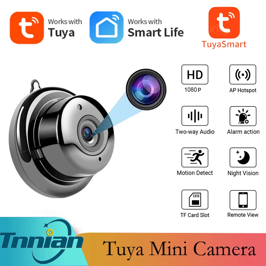 Мини камера видеонаблюдения Tuya 1080P Wi Fi 720P HD ночное видение|Компактные