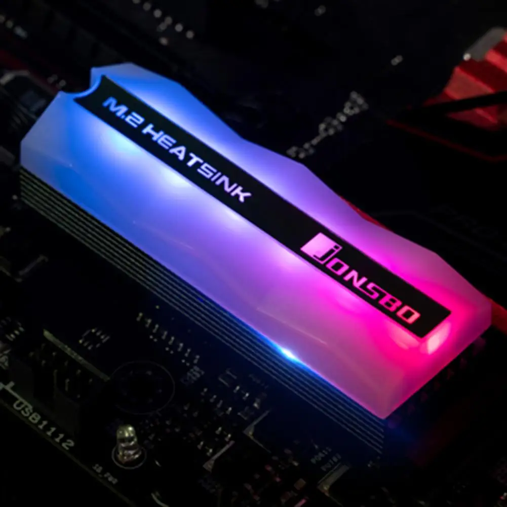 

Jonsbo M.2 радиатор SSD M.2-2 кулер с подсветкой 5V 3Pin PC охлаждающая подставка Запчасти для NGFF NVME PCIE M.2 2280 твердотельный накопитель на жестком диске ра...