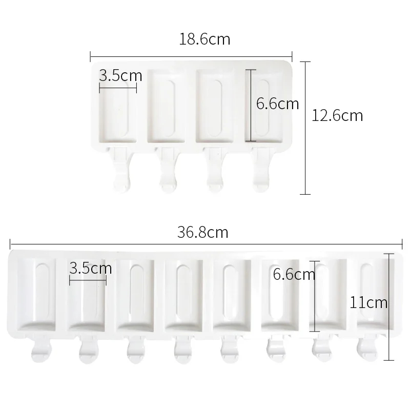 

4 Cell small Size Silicone Ice Cream Mold Popsicle Molds DIY Homemade Dessert Freezer Fruit Juice Ice Pop Maker Mould