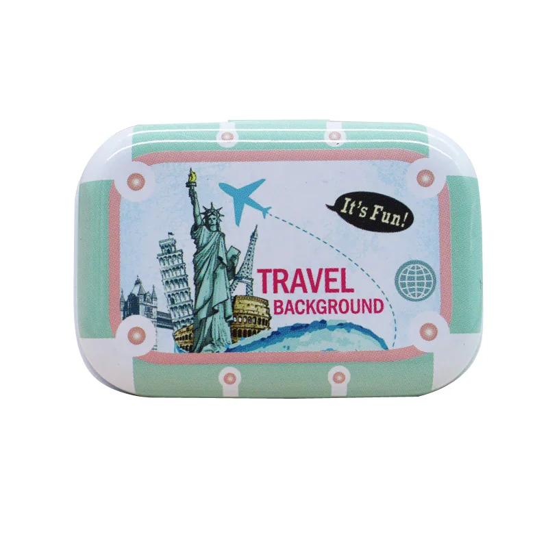 16 шт. винтажная герметичная коробка с принтом в виде городского пейзажа чайные