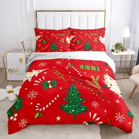 red christmas bedding set luxury cartoon duvet cover and pillowcase set kids bed comforters twin full queen size bed set