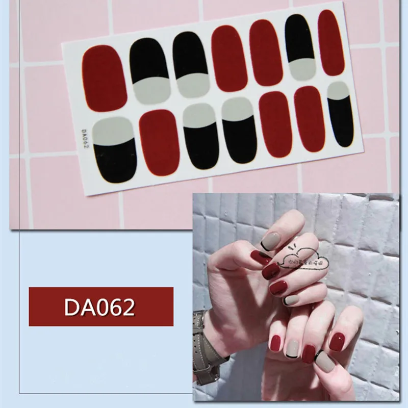 Горячее предложение 1 лист клейкий лак для ногтей стикер Блестящие полоски