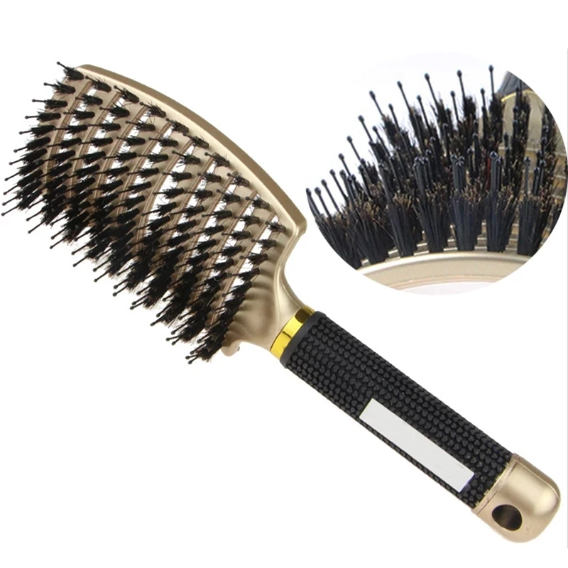 

Salon Professional Bristle & Nylon Hair Brush Scalp Massage Comb Wet Hair Brush