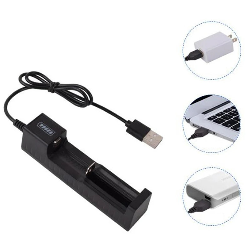 Универсальный 1 слот Батарея USB Зарядное устройство адаптер светодиодный