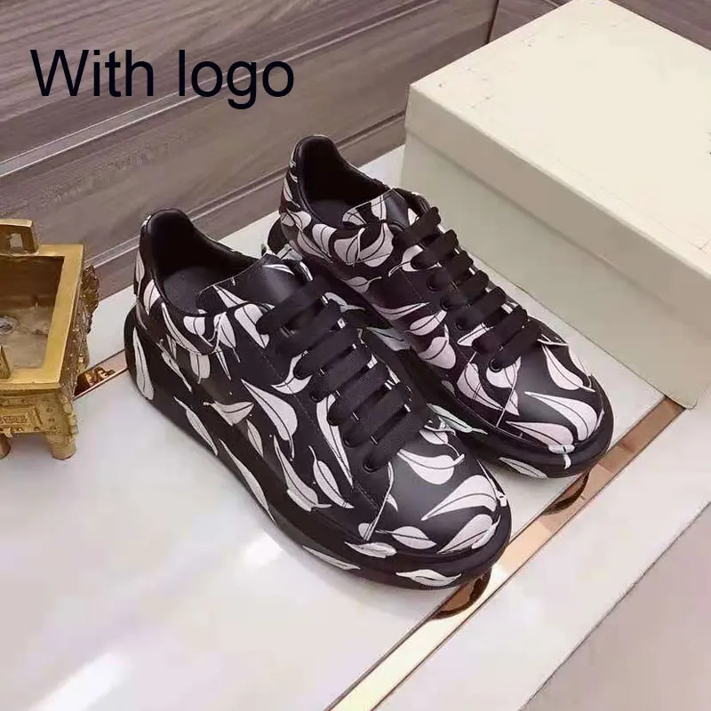 

Men Fashion Printing Leisure Shoes Genuine Leather Korean Sneakers For Male High Quality Breathable Thick Bottom Flat Shoes