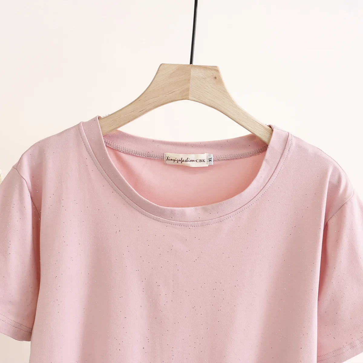 Женская летняя футболка с коротким рукавом Fil Lumiere Повседневная размера плюс