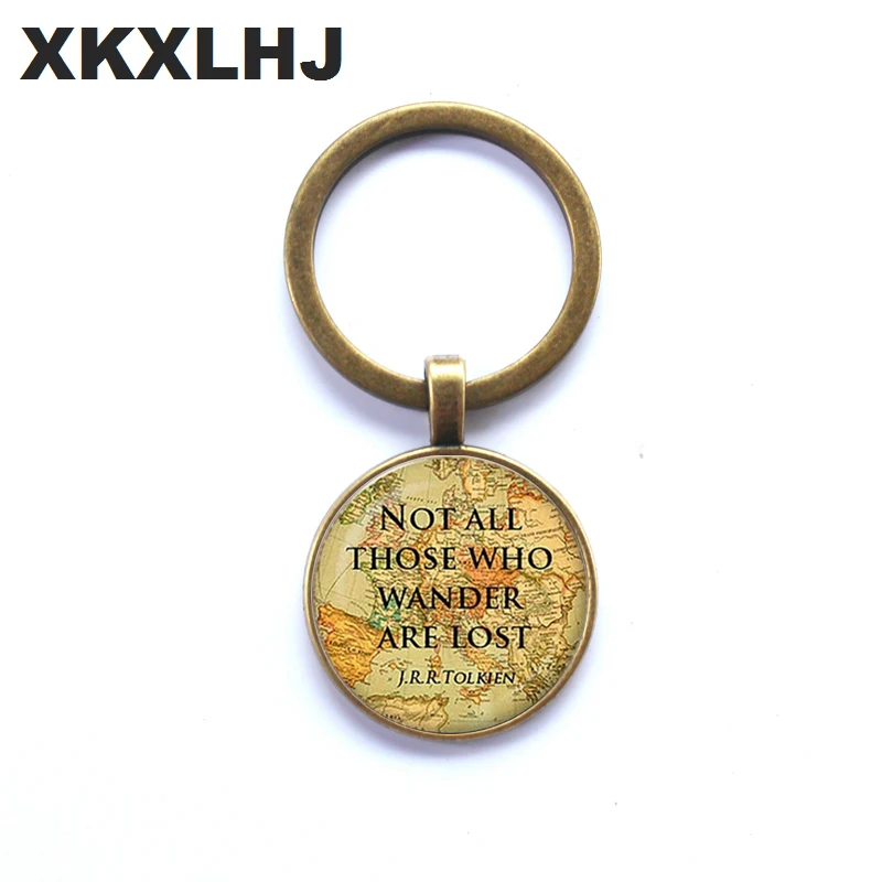 Брелок XKXLHJ не для всех кто потерялся J.R.R.Tolkien стеклянный купол винтажная картина