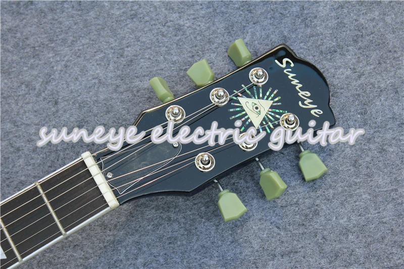 

Wholesale Tiger Grain Finish Suneye Standard Electric Guitar Chrome Hardware DIY Guitar Kit Pearl Inlaid Guitarra Electrica