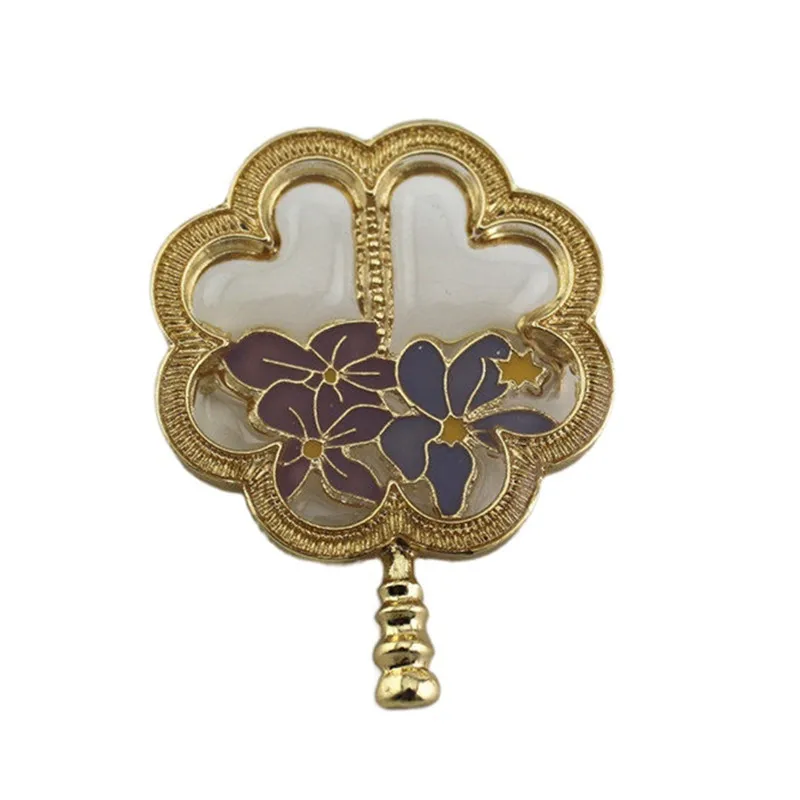 Qingdao factory semi-permeable oil dripping process alloy fan enamel brooch elegant retro corsage female | Украшения и аксессуары