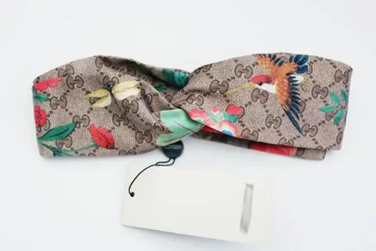 

Women Headband Twist Turban Floral Print Girl dragonfly butterflies hummingbirds Silk Satin Hair Accessories Elastic Head band