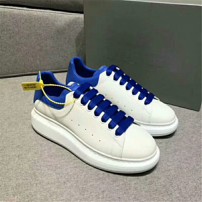 Простые Стильные белые туфли Цветные шнурки из натуральной кожи Мужская и