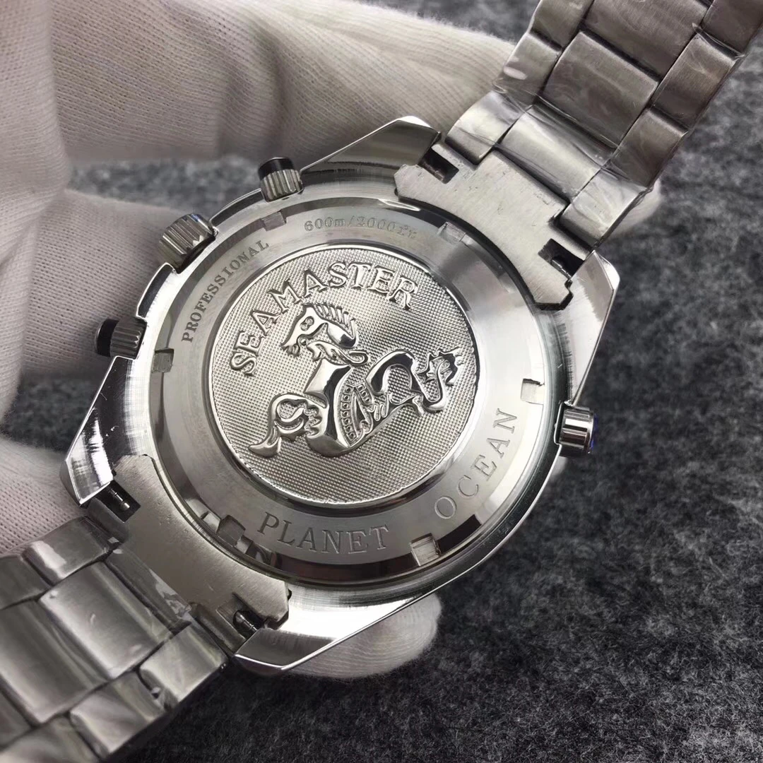 

Luxury New Men Professional sport dive watches Fashion Stainless Steel orange Quartz Chronograph Master Waterproof watch