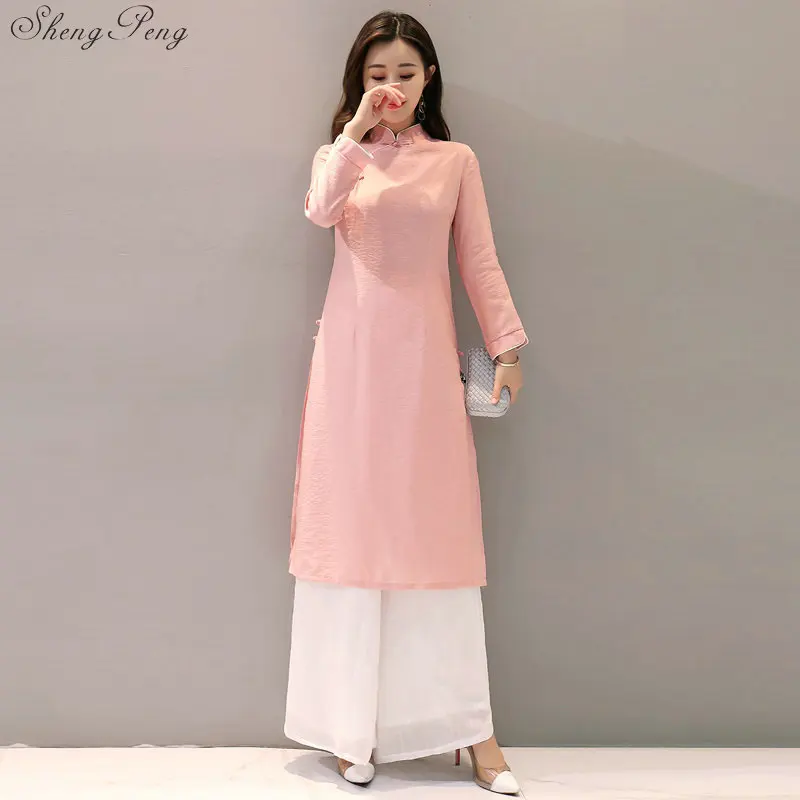 2019 aodai вьетнамское длинное платье Чонсам для женщин традиционная одежда платья