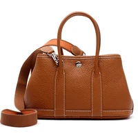 brand new 2020 litchi pattern geuine leather garden party hand bags for women shoulder tote bag large luxury designer bag bosla