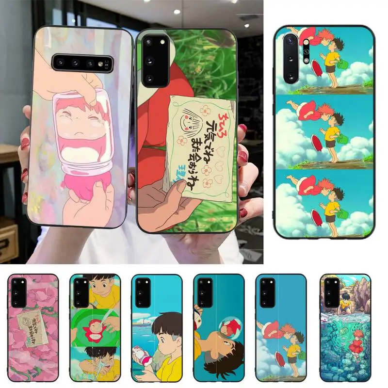 

YNDFCNB Cartoon Ponyo on the Cliff Novelty Soft Rubber Phone Cover For Samsung S20 S10 S8 S9 Plus S7 S6 S5 Note10 Note9 S10lite