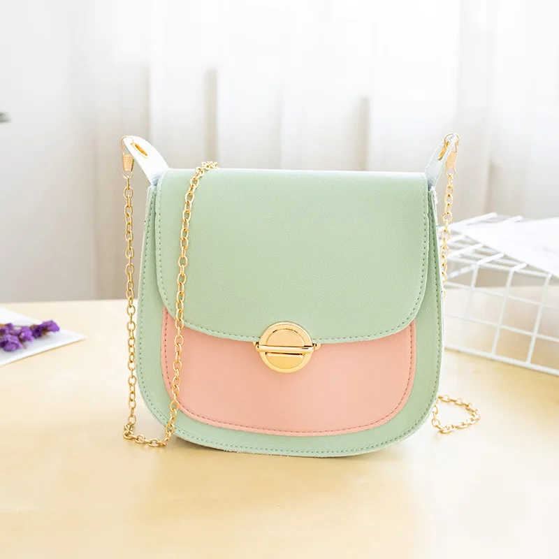 Модная новая Лоскутная седельная сумка с цепочкой и замком на одно плечо для