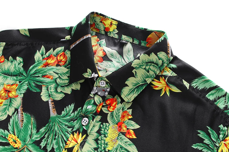 NEW Men Summer Floral Printed Beach Short Sleeve fashion Casual Shirt Plus size 5XL 6XL 7XL black grey Men's | Мужская одежда
